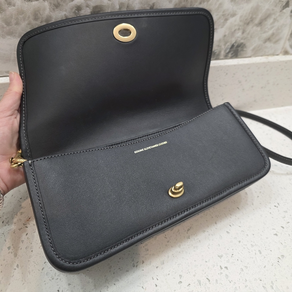 Coach Re-Edition "1974 The Dinky" Black Leather Shoulder Bag - Gorgeous - Picture 11 of 14